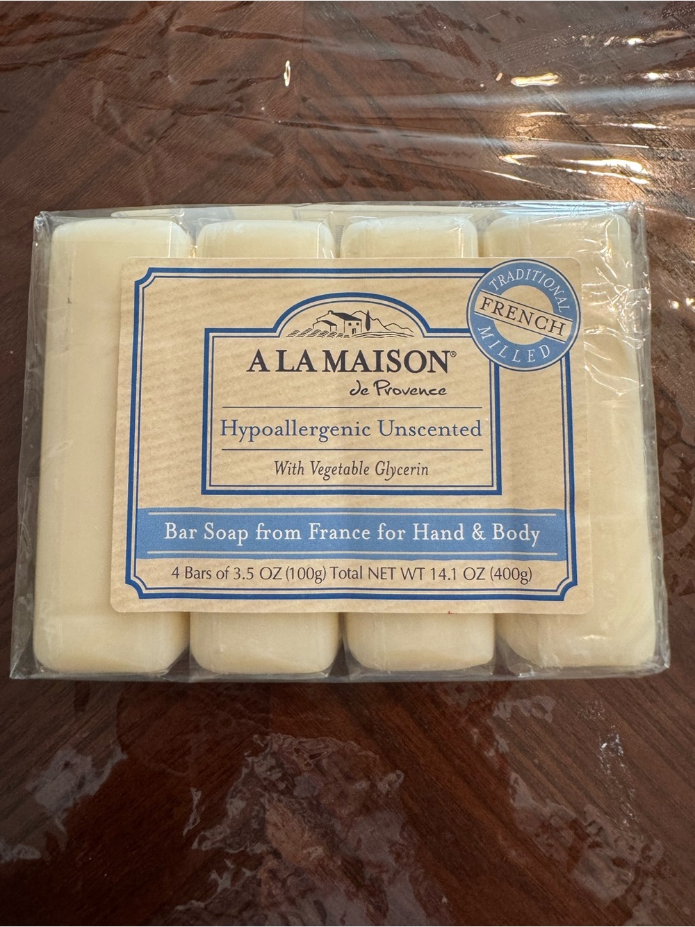 A La Maison Hypoallergenic Unscented Bar Soap - Cream (4 Pack)